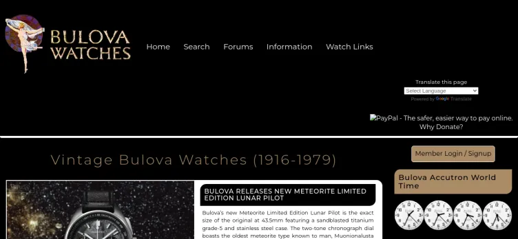 Screenshot Bulova Watches