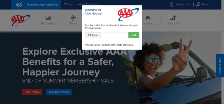 Screenshot AAA Hoosier Motor Club
