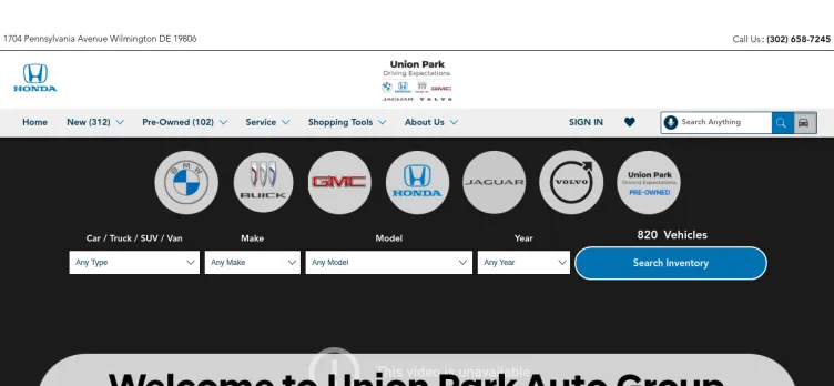 Screenshot Union Park Automotive Group