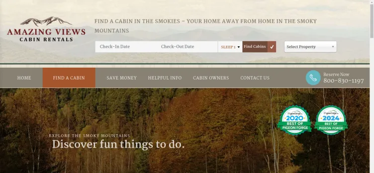 Screenshot Amazing Views of the Smokies Cabin & Chalet Rentals