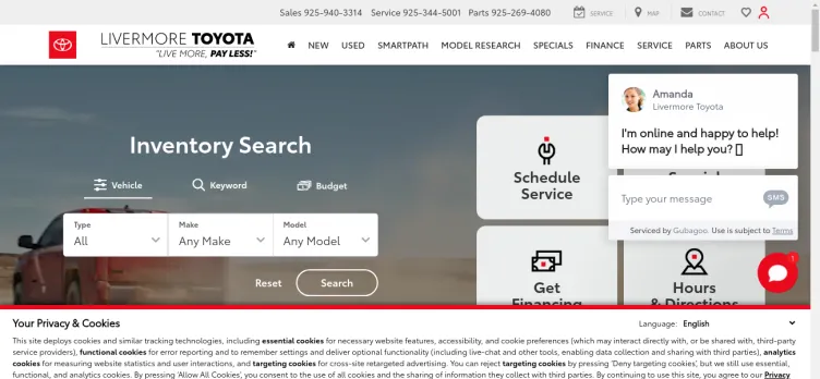 Screenshot Livermore Toyota