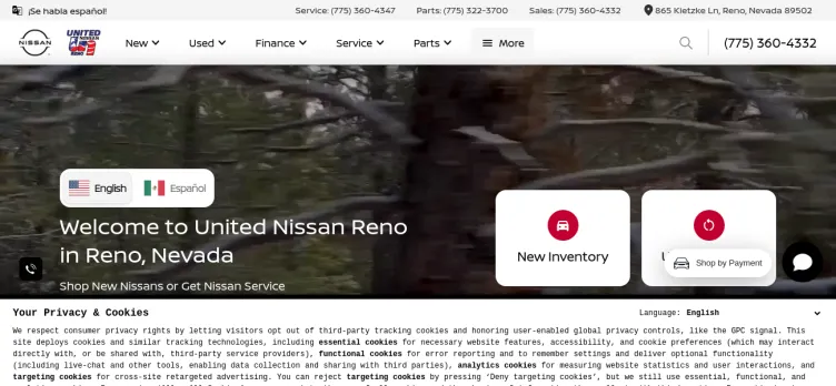 Screenshot United Nissan Reno