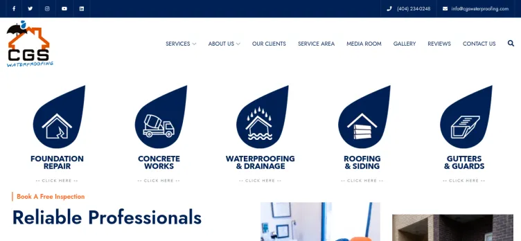 Screenshot CGS Waterproofing