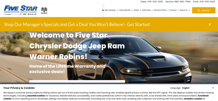 Screenshot Warner Robins Chrysler Jeep Dodge