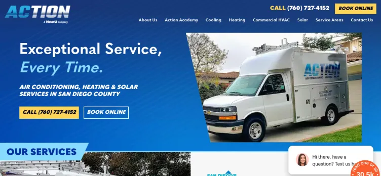 Screenshot Action Air Conditioning Heating & Solar