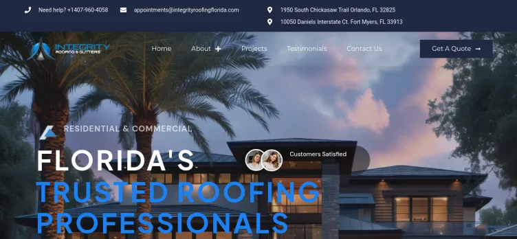 Screenshot Integrity Roofing & Gutters