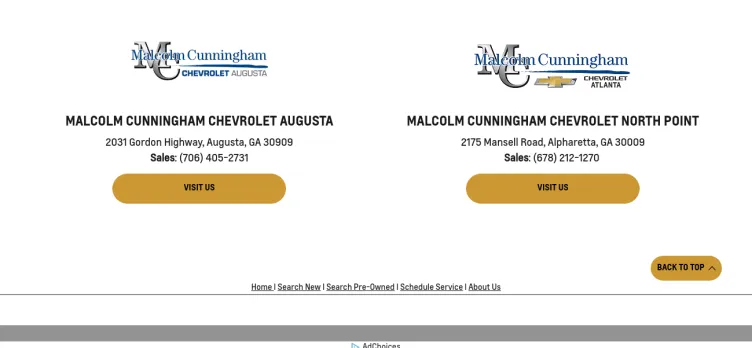 Screenshot Malcolm Cunningham Chevrolet