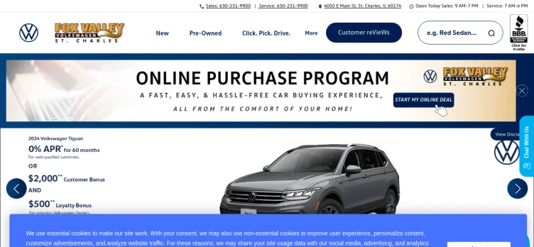 Screenshot Fox Valley Volkswagen