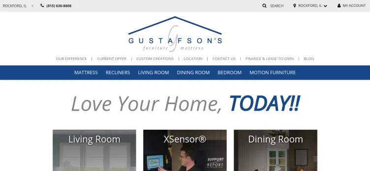 Screenshot Gustafson's Furniture & Mattress