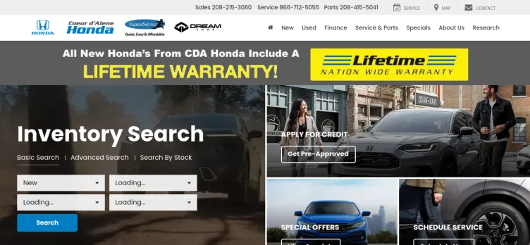 Screenshot Coeur d'Alene Honda