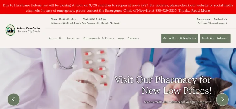 Screenshot Animal Care Center