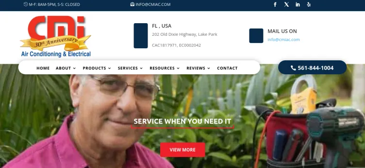 Screenshot CMI Air Conditioning & Electrical