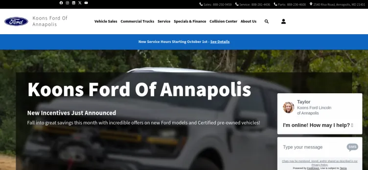 Screenshot Koons Ford of Annapolis