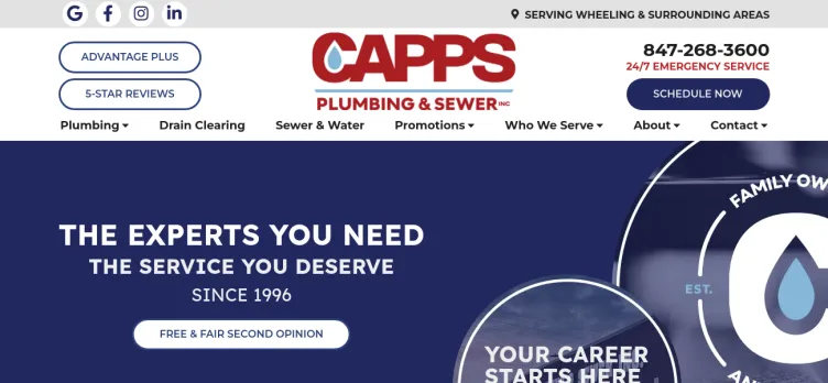 Screenshot Capps Plumbing & Sewer