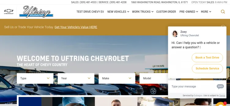 Screenshot Uftring Chevrolet