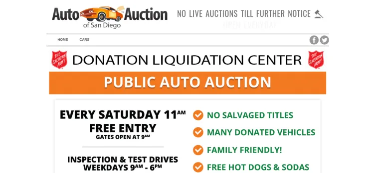 Screenshot Auto Auction of San Diego