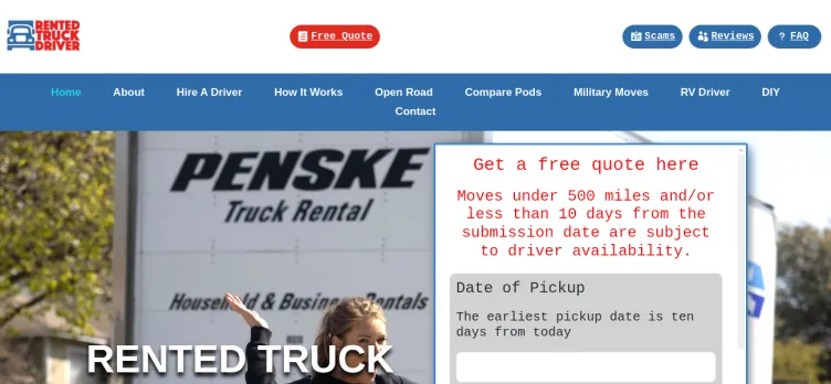 Screenshot Rentedtruckdriver.com