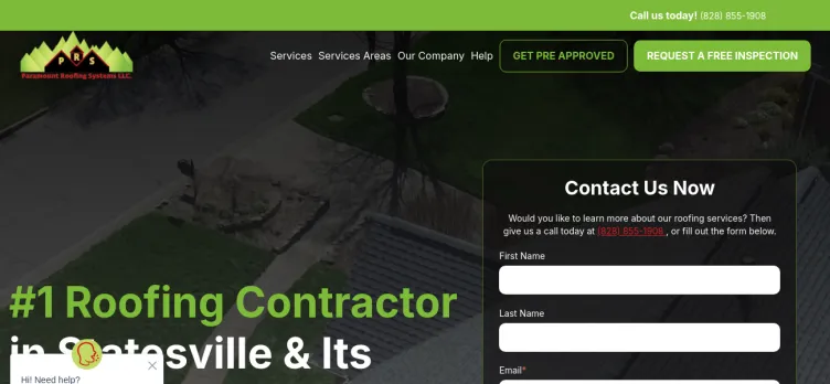 Screenshot Paramount Roofing Systems