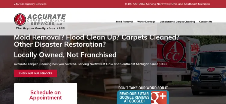 Screenshot Accurate Carpet Cleaning