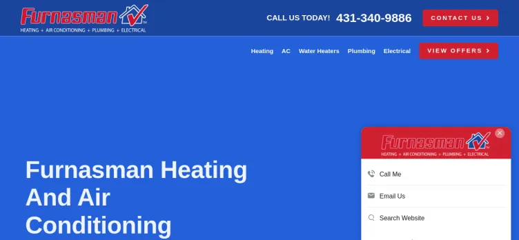 Screenshot Furnasman Heating and Air Conditioning