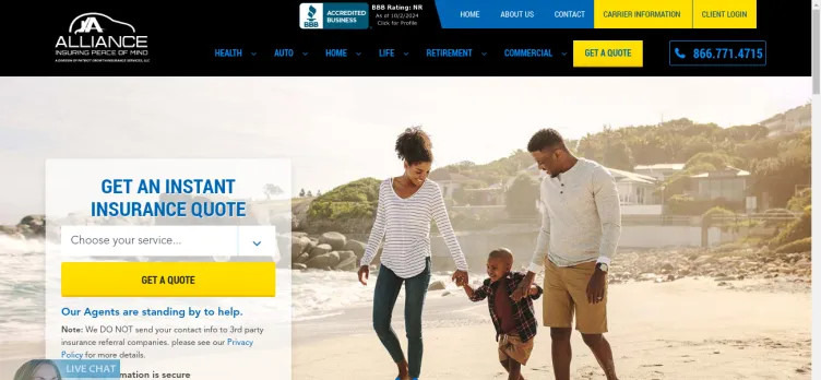 Screenshot Alliance & Associates Insurance