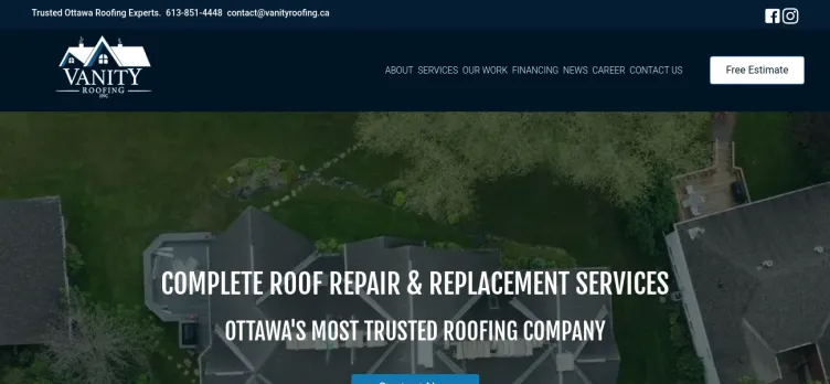 Screenshot Vanity Roofing