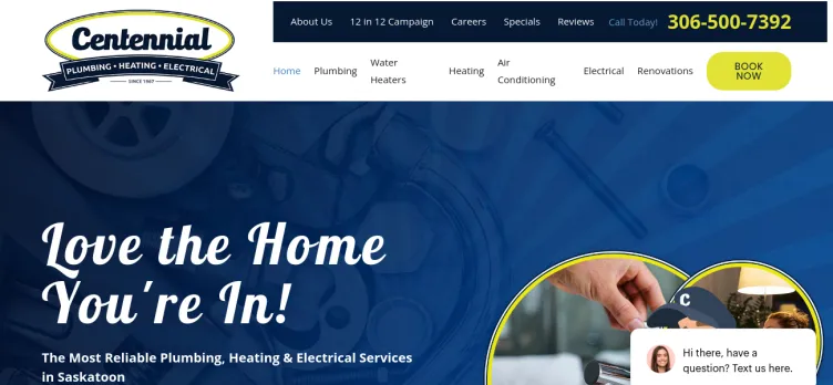 Screenshot Centennial Plumbing, Heating & Electrical