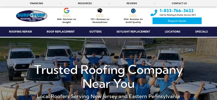 Screenshot Surf & Turf Roofing