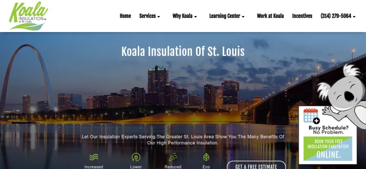 Screenshot Koala Insulation of St. Louis