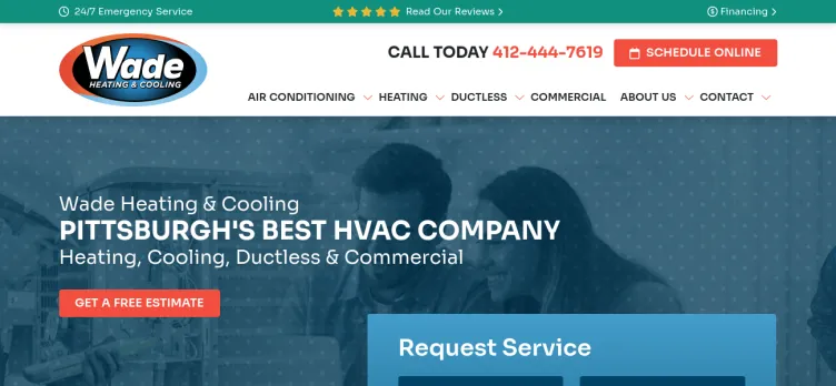 Screenshot Wade Heating & Cooling