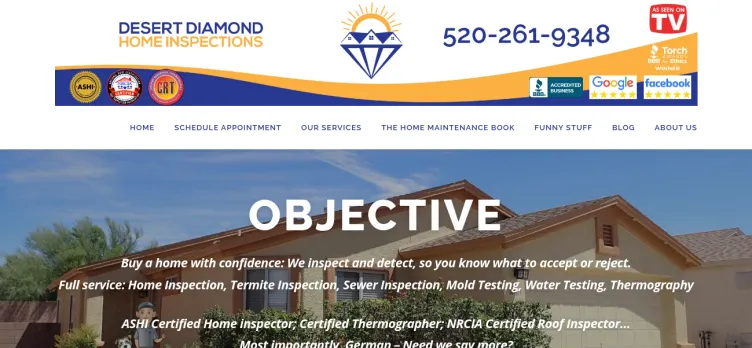 Screenshot Desert Diamond Home Inspections