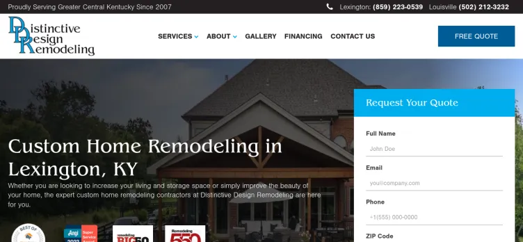 Screenshot Distinctive Design Remodeling