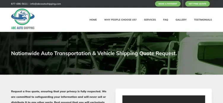 Screenshot ABC Auto Shipping