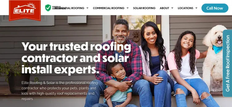 Screenshot Elite Roofing & Solar