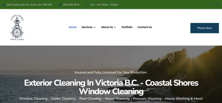 Screenshot Coastal Shores Window Cleaning