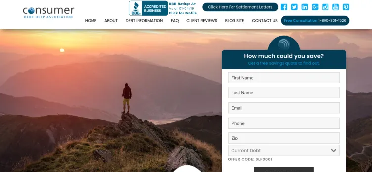 Screenshot Consumer Debt Help Association