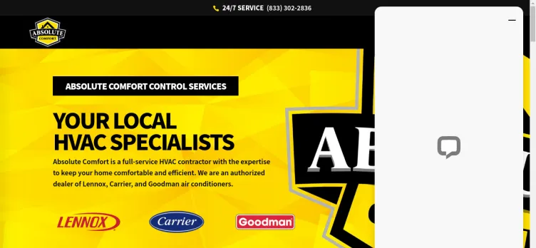 Screenshot Absolute Comfort Control Services