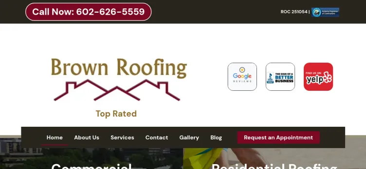 Screenshot Brown Roofing