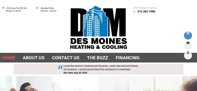 Screenshot Des Moines Heating and Cooling