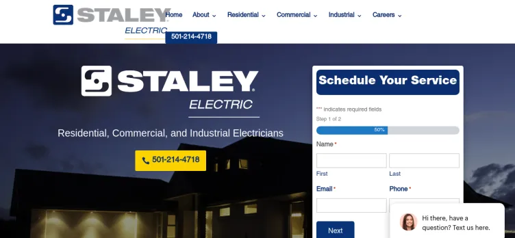 Screenshot Staley Electric Services