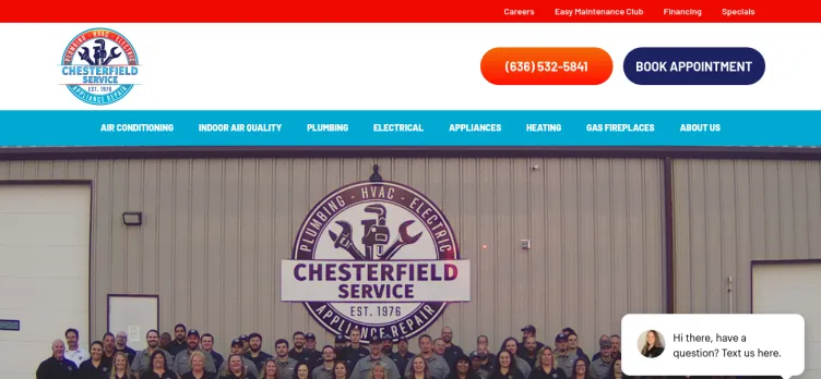 Screenshot Chesterfield Service Heating & Cooling