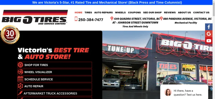 Screenshot Big O Tires Victoria