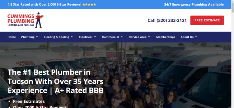 Screenshot Cummings Plumbing