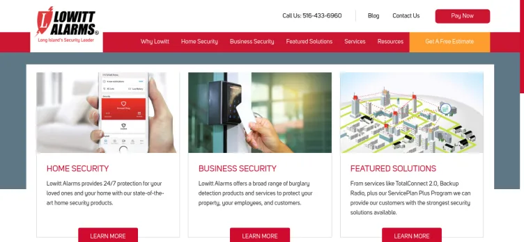 Screenshot Lowitt Alarms & Security Systems