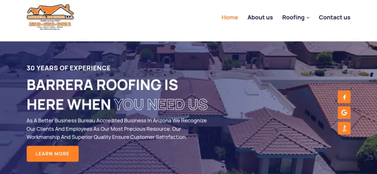 Screenshot Barrera Roofing