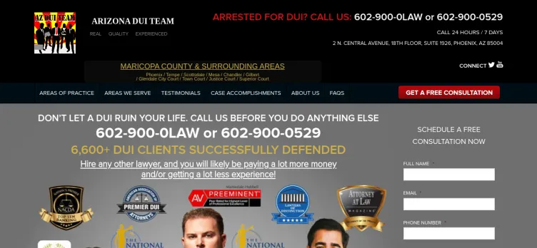 Screenshot Arizona DUI Team