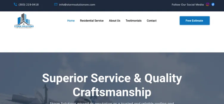 Screenshot Storm Solutions Roofing