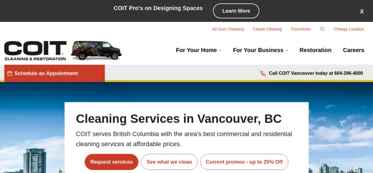 Screenshot COIT Cleaning and Restoration of Vancouver