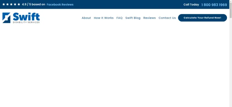 Screenshot Swift Disability Services