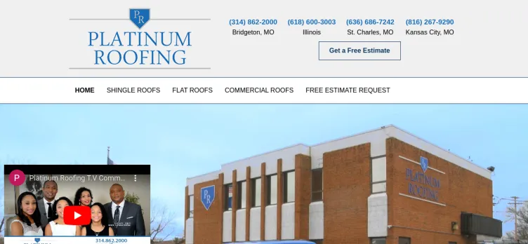 Screenshot Platinum Roofing